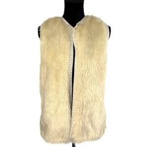 Faux Fur Open Front Sweater Vest - Women's Size XL